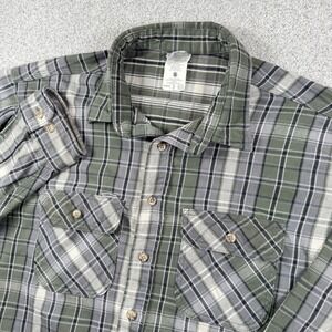 VINTAGE Carhartt Men Button Up Shirt‎ 2XL Green Plaid Flannel S61 Western